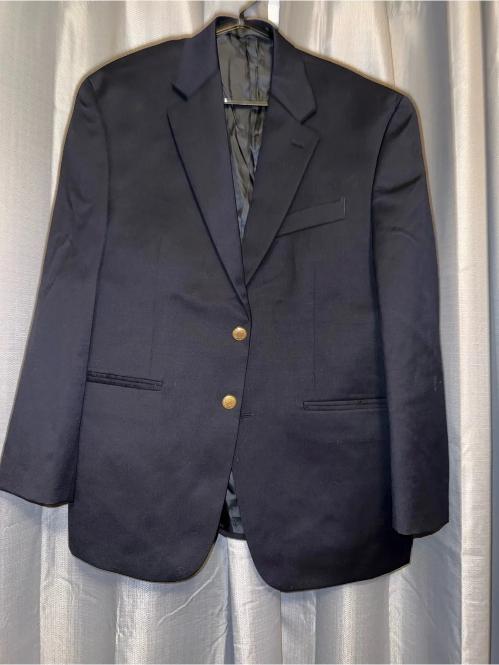 Chaps Navy Sport Coat with Gold Buttons